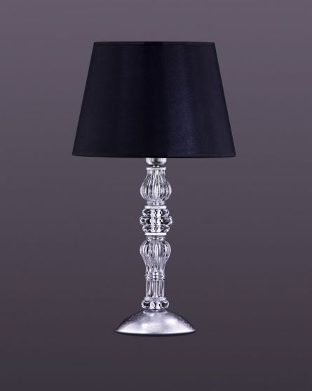 Table Lamps Dafne Dafne 109/LM silver leaf-crystal table lamp-pvc black chrome shade View 1